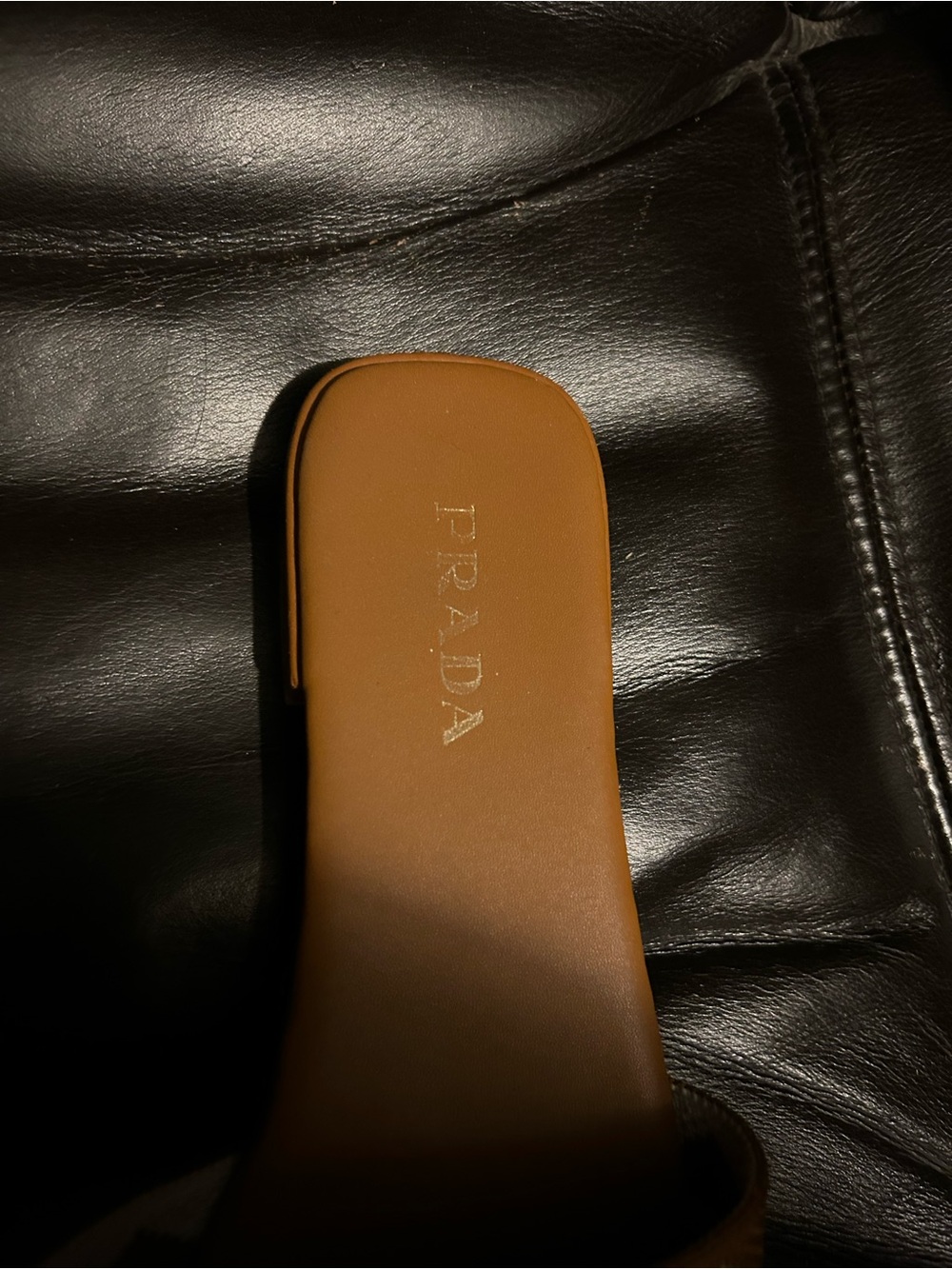 Prada Tan & White Slides (41) - Picture 3 of 5